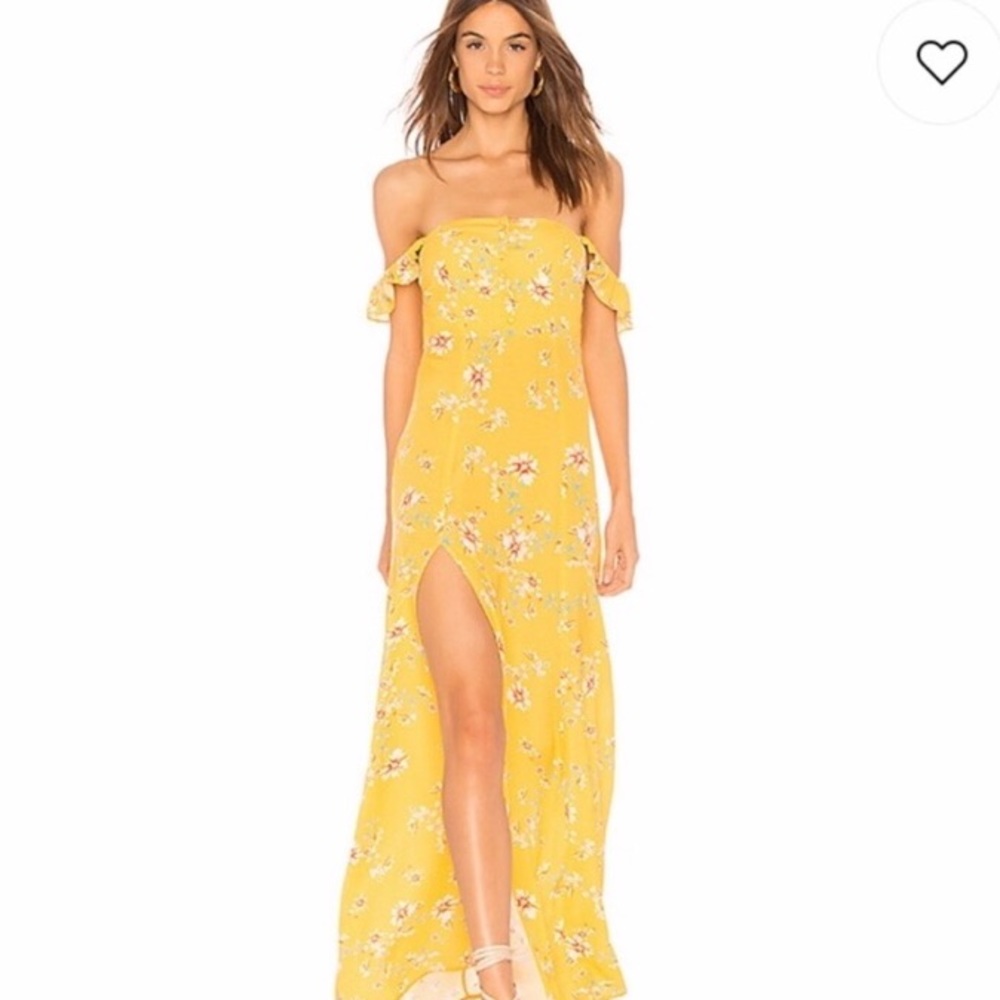 Flynn Skye Bardot Dress Yellow